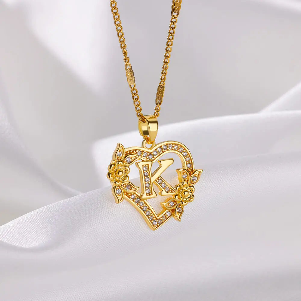 Heart Lover Initial Necklace