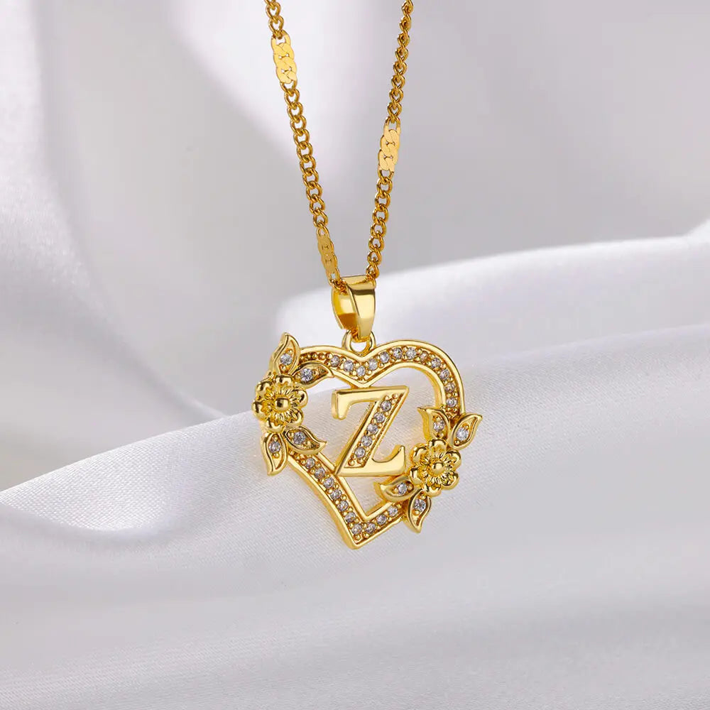 Heart Lover Initial Necklace
